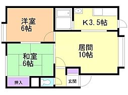 ソシアルトミイNo.16 2LDKの間取図画像
