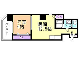 サムティタワーN26 1LDKの間取図画像