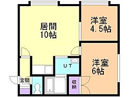 パレロワイヤル3 2LDKの間取図画像
