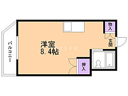 フェルム・アンソレイユ 1Kの間取図画像
