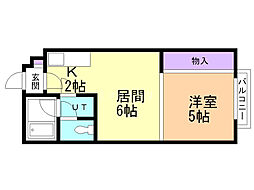 ルナハイツ札幌 1LDKの間取図画像