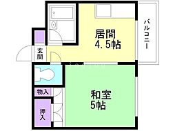 クラークハイツ 1DKの間取図画像