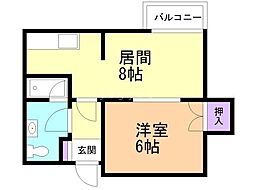 ベルヴィコート麻生 1LDKの間取図画像