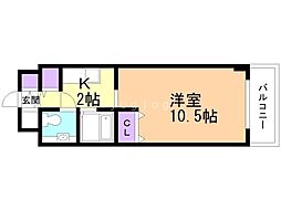 メゾン・ド・ヴィレ北23条 1Kの間取図画像