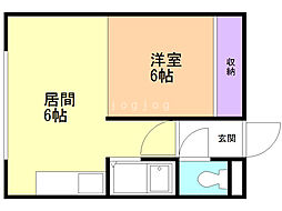 キャスティ・86 1DKの間取図画像
