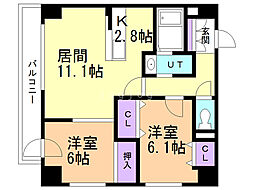 OGSビル 2LDKの間取図画像