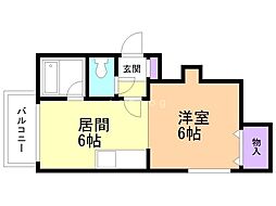 アベニール 1DKの間取図画像