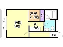 Seagull#N208 1LDKの間取図画像