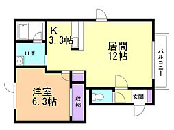 シェーン 1LDKの間取図画像