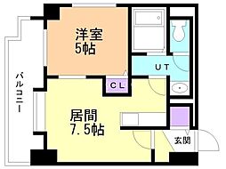 サンハイツ北大前 1DKの間取図画像