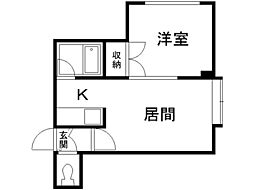 M・ステーション新川 1DKの間取図画像