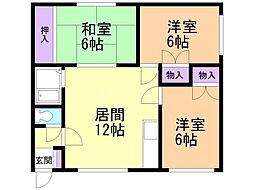 鳴海レジデンスD棟 3LDKの間取図画像