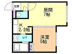 ラ・メゾン・デュ・リラ 1LDKの間取図画像