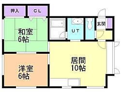 ローズハイツ 2LDKの間取図画像