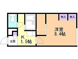 レオパレスサンブリッジ8 1Kの間取図画像