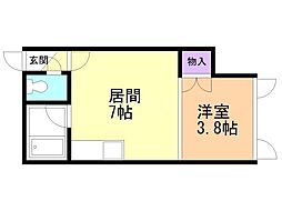 アーバンコート北26条2 1DKの間取図画像