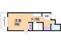メゾン・ド・カナル ワンルームの間取図画像
