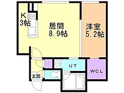 ゼスティN32 1LDKの間取図画像