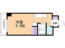 メゾンクレスト北大前2 ワンルームの間取図画像