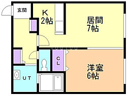 K'skowaN20 1DKの間取図画像