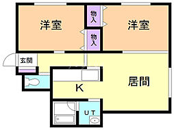 ノースフロンティア 2LDKの間取図画像