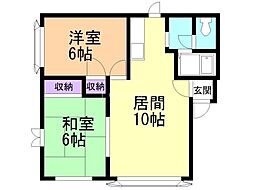 H.T新琴似 2LDKの間取図画像