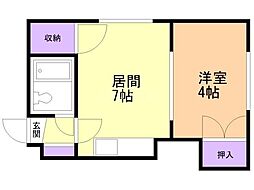 タカタハイツ 1DKの間取図画像