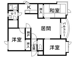 サンパーク北36 3LDKの間取図画像