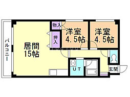 グランマドレ 2LDKの間取図画像