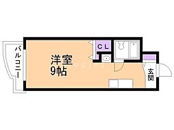メゾンクレスト北大前 ワンルームの間取図画像