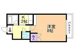 グランドール30 1Kの間取図画像