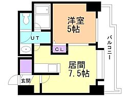 サンハイツ北大前 1DKの間取図画像