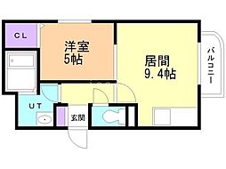 フィレント1 1LDKの間取図画像