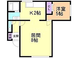 グレース39 1LDKの間取図画像