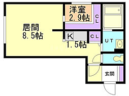 Nord33 1DKの間取図画像
