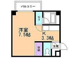 パラシオンN29 1Kの間取図画像