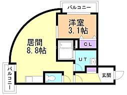 レジデンスタワー札幌 1LDKの間取図画像