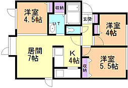 エーピークリスタル 3LDKの間取図画像