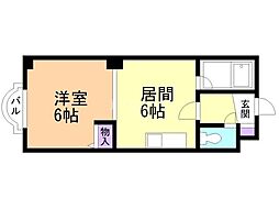 ハイムリーベ2 1DKの間取図画像