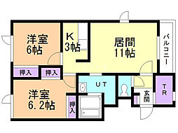 パパ・ノエール 2LDKの間取図画像