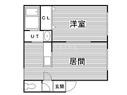 シングルコート北21条 1LDKの間取図画像