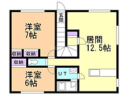 MIMOZA 2LDKの間取図画像