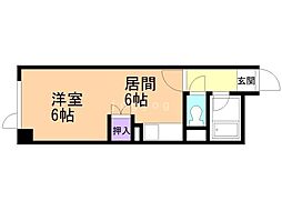 ローゼンハイム麻生 1DKの間取図画像