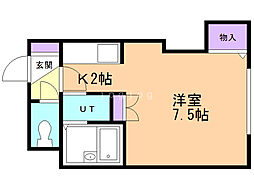 ベルウッド15 1Kの間取図画像