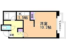 ポレール北大館 1Kの間取図画像