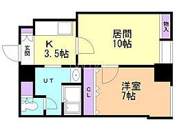 クロスポイント 1LDKの間取図画像