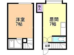 麻生ハイツ 1DKの間取図画像