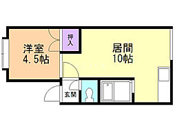 アパートメントワキザカ 1LDKの間取図画像