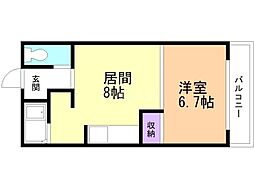 黄金マンション 1LDKの間取図画像