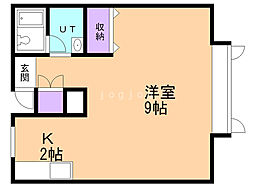 コートインディゴ 1Kの間取図画像